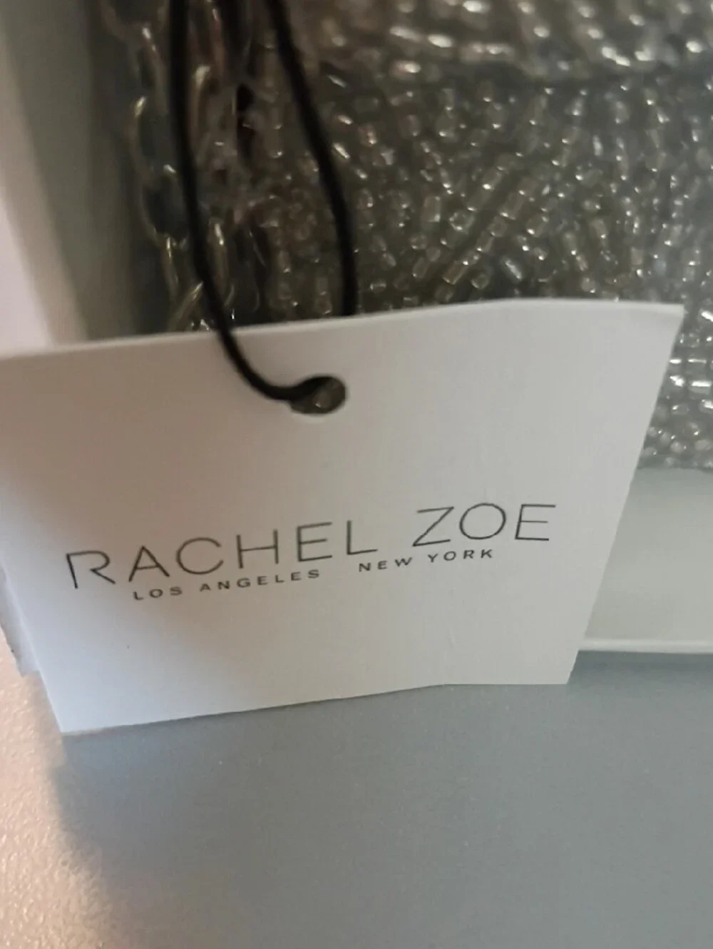 Rachel Zoe Silver Glitter Teddy Bear Clutch & Keychain Set with Card Case Adults